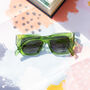 Green Chunky Angled Square Sunglasses, thumbnail 3 of 3