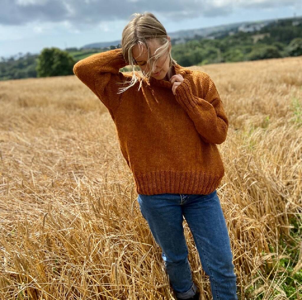 The Coco Wool And Organic Cotton Sweater In Chestnut, 1 of 4
