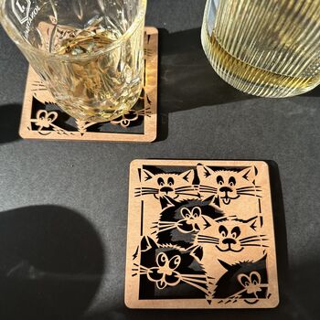 Funny Cats Eco Friendly Coasters, 2 of 2