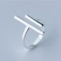 Sterling Silver Bar Open Adjustable Ring, thumbnail 1 of 5