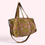 Large Weekend Duffle Bag | Yellow Block Print Floral, thumbnail 3 of 7