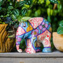 'Henna And Head Scarves' Hand Painted 15cm Elephant, thumbnail 1 of 11