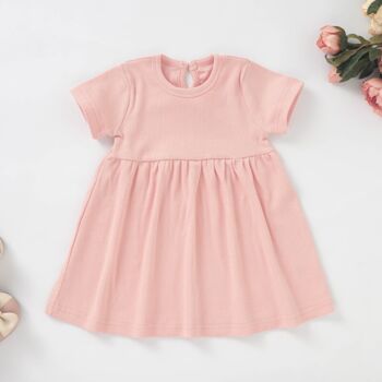 Organic Cotton Short Sleeve Baby Girls Dress, 3 of 4