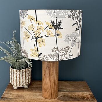 Hedgerow Charcoal And Ochre Botanical Drum Lampshades, 7 of 10