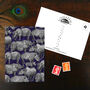 Crash Of Rhinos Print Postcard, thumbnail 1 of 6
