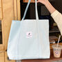 Light Sky Blue Extra Large Lightweight Summer Canvas Shopping Tote Bag, thumbnail 1 of 5
