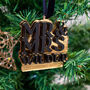 Personalised Acrylic First Christmas Mr And Mrs 3D Bauble, thumbnail 6 of 8