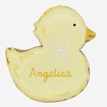 Personalised Hand Iced Baby Duck Letterbox Biscuits, 5 of 6