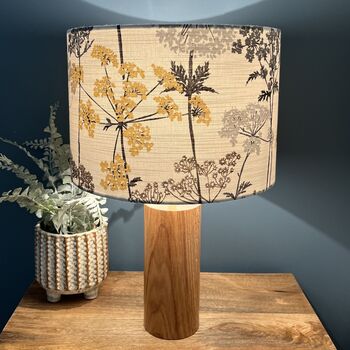 Hedgerow Charcoal And Ochre Botanical Drum Lampshades, 4 of 10