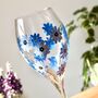 Blue Forget Me Not Painted Wine Glass, thumbnail 2 of 6