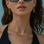 Ancient Allure Textured Gold Large Chain Drop Earring, thumbnail 9 of 11