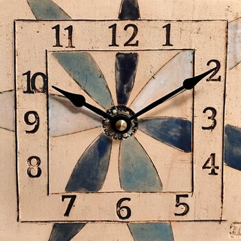 Large Numbers Blue Daisy Wall Clock, 3 of 6