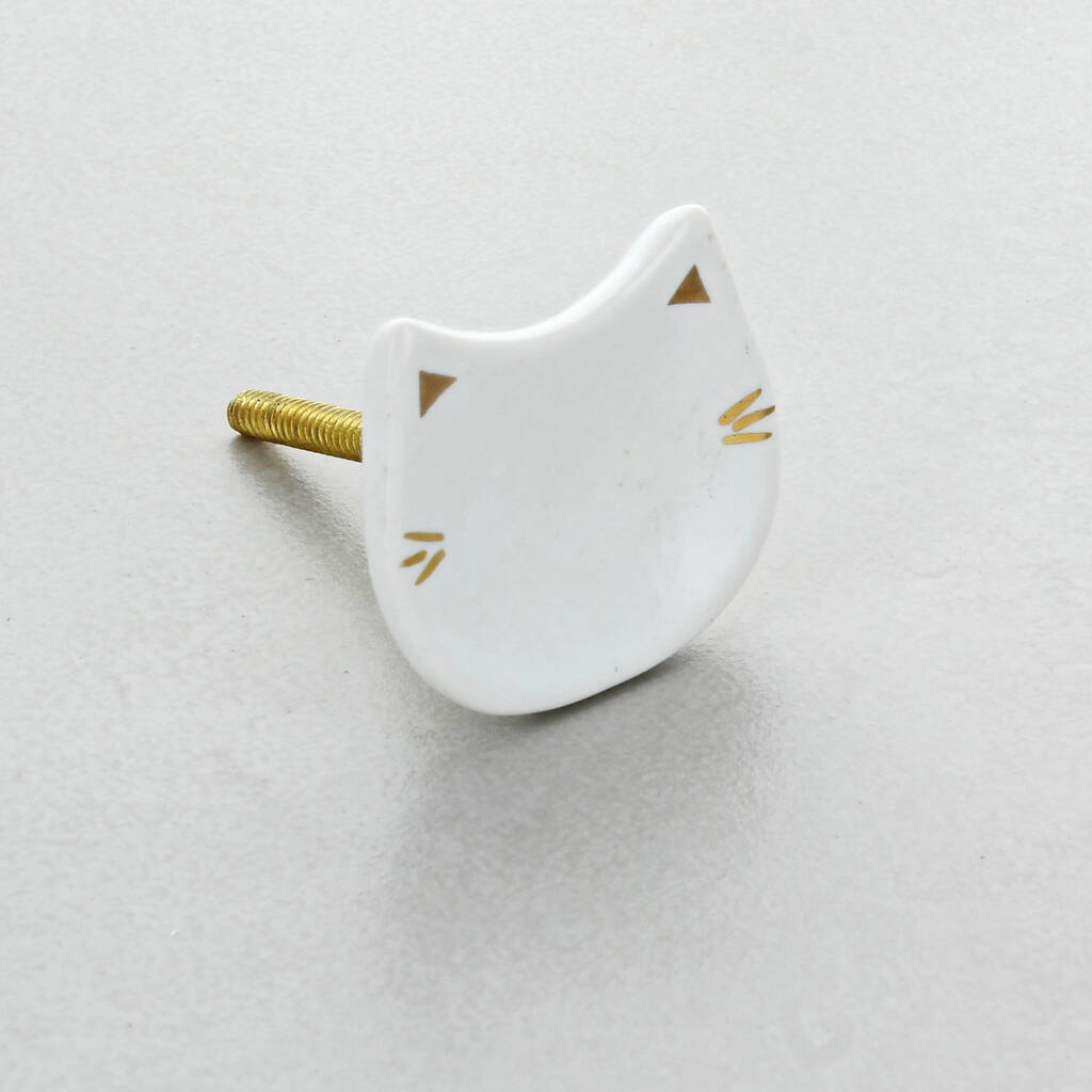 Cat Door Pull Knobs In White Or Blue Finish By G Decor