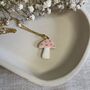 Baby Pink Ceramic Charm Mushroom Necklace, thumbnail 5 of 6