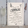 Champagne Typography Print, thumbnail 1 of 3