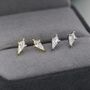 Sterling Silver Extra Tiny Rhombus Cz Stud Earrings, thumbnail 1 of 11