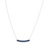 Sterling Silver Concave Bar Necklace Blue, thumbnail 10 of 10
