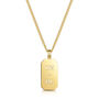 Octagonal Tag Men's Necklace 18 K Gold Plated Silver, thumbnail 2 of 6