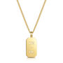 Octagonal Tag Men's Necklace 18 K Gold Plated Silver, thumbnail 2 of 7