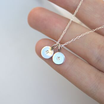 Silver Personalised Initial Disc Necklace, 2 of 4