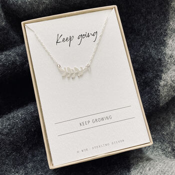 Keep Going Silver Leaf Necklace, 2 of 5