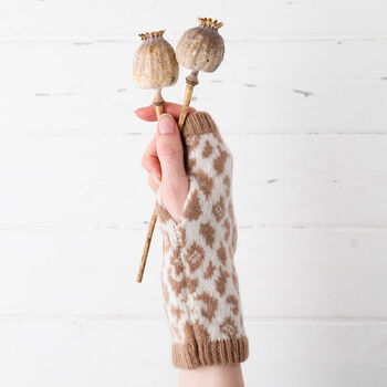 Leopard Knitted Wrist Warmers, 3 of 10