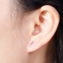 Small Dainty Minimalistic Silver Lightning Bolt Studs, thumbnail 5 of 8