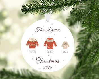 Personalised Family Christmas Jumpers Tree Decoration, 3 of 5