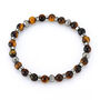 Mens Bracelet Tiger Eye Bead Link Bracelet Chain, thumbnail 2 of 9