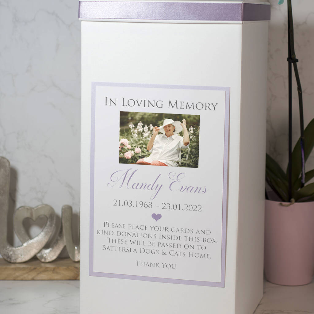 Personalised Funeral Donations Collection Post Box By Love Lumi Ltd Personalised Funeral Donations Collection Post Box By Love Lumi Ltd