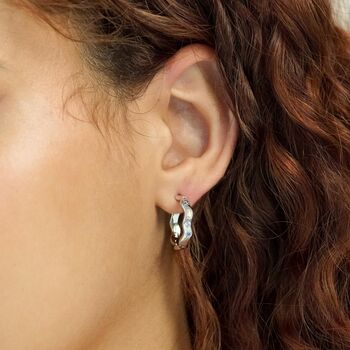 Pastel Jewelled Wiggle Hoop Earrings, 6 of 12
