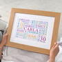 Personalised 30th Birthday Word Art Print, thumbnail 1 of 12