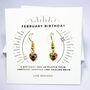 February Birthstone Heart Drop Earrings Gift, thumbnail 5 of 6
