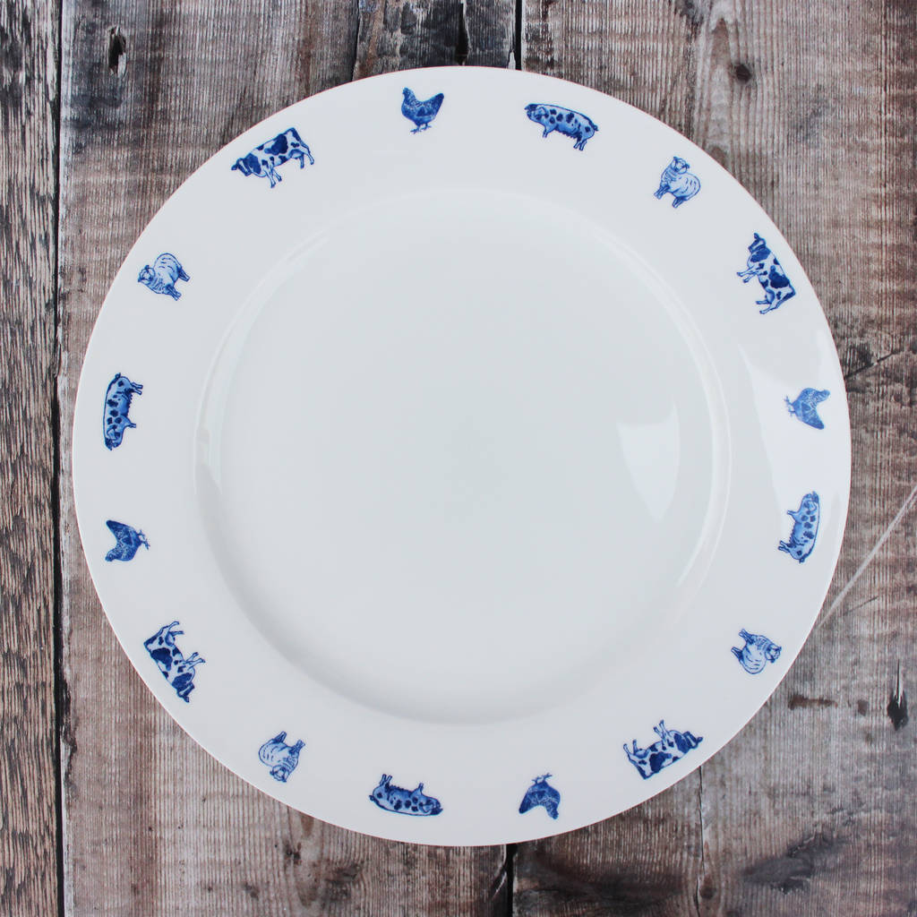 'Farm Animals' Dinner Plate By Lucy Green Designs