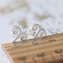 Aries Zodiac Symbol Sterling Silver Studs, thumbnail 4 of 11