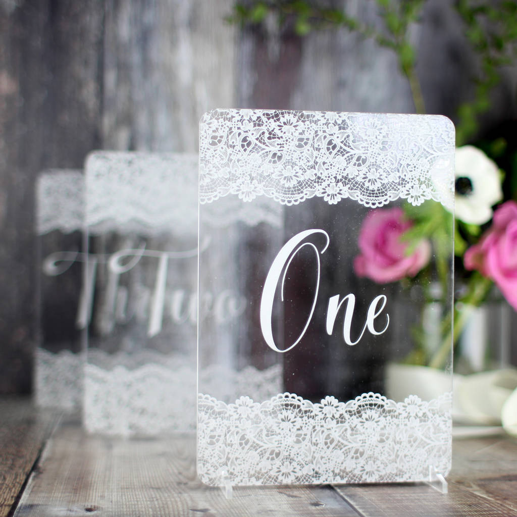 Lace Wedding Table Number, 1 of 6