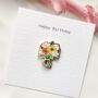 Flower Enamel Pin Happy Birthday Gift | Floral Keepsake Letterbox Gift For Her, thumbnail 1 of 11