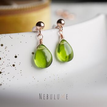 Peridot Stud Earrings, 2 of 12