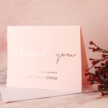 Personalised Bridesmaid Pink Thank You Note Card, 5 of 8
