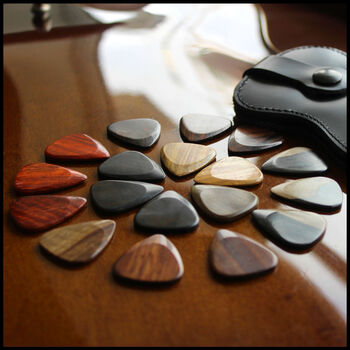 18 Electric Guitar Picks In A Leather Christmas Wallet, 5 of 12
