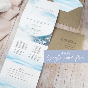 Ocean Road Concertina Wedding Invitations With Integrated RSVP, 3 of 7