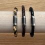 Men's Leather Magnetic Clasp Bracelet, thumbnail 2 of 5