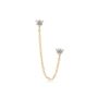 14k Solid Gold Double Diamond Stud Chain, thumbnail 1 of 5