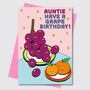 Funny Cute Grape Pun Auntie Birthday Card For Aunt, thumbnail 2 of 2
