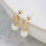 9ct Gold Deco Dropper Earrings With Pearls, thumbnail 5 of 10