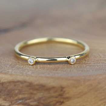 Custom Two Birthstone Stacking Ring, 9 of 10