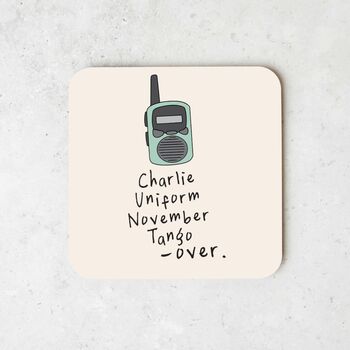 Charlie Uniform November Tango | Seafoam And Cream | Walkie Talkie | Coaster, 2 of 3