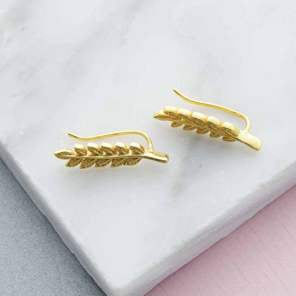 Leaf Cuff Earrings By Dainty Edge Jewellery