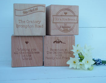 Our Story Engraved Wooden Tealight Cube, 4 of 5