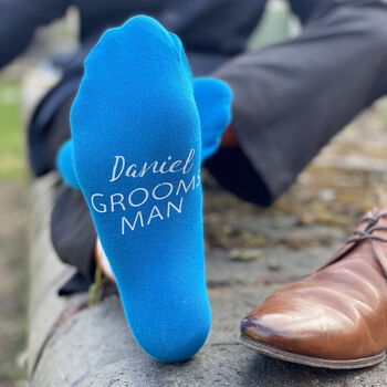 Patterned Personalised Groomsmen Socks, 2 of 6
